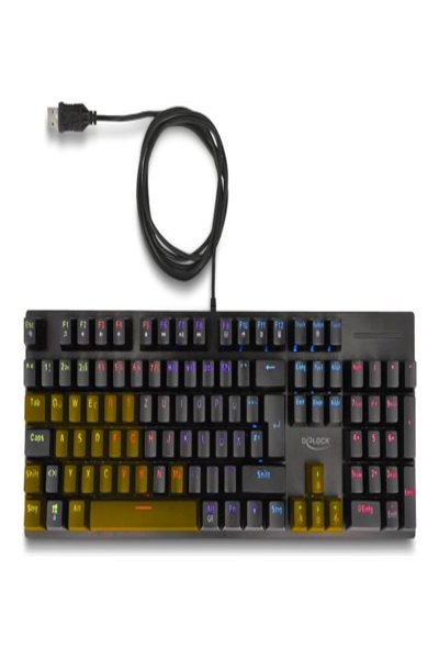 Delock Keyboard - mechanical gaming, wired 1.6 m, RGB illumination - 12115