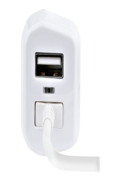 StarTech.com Lightning Car Charger with 1m Coiled Lightning Cable, 12W, White, 2 Port USB Car Charger Adapter for Phones and Tablets, In Car Apple iPhone/iPad Charger w/ Built-in Cord - USBLT2PCARW2