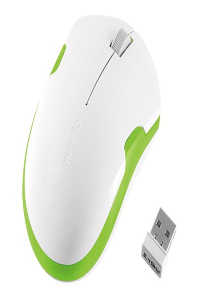 LogiLink ID0133 - Ambidextrous - Optical - RF Wireless - 1200 DPI - Green - White