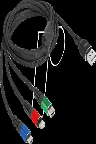 Delock Power cable - USB (power only) (M) to USB-C (power only), 4 pin Micro-USB Type B (power only), Apple Lightning (power only) (M) - 90156