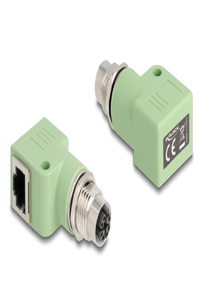 Adaptateur réseau Delock - 8 broches M12-X (F) vers RJ-45 (F) coudé