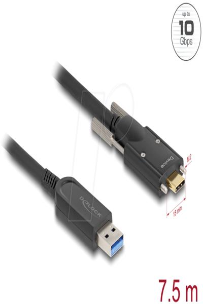 Delock USB cable - USB Type A (M) to 24 pin USB-C (M) screwable - 83201