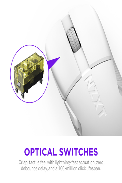 NZXT Mouse Lift Elite White MS-101NW-02 - Mouse - Optical - MS-101NW-02