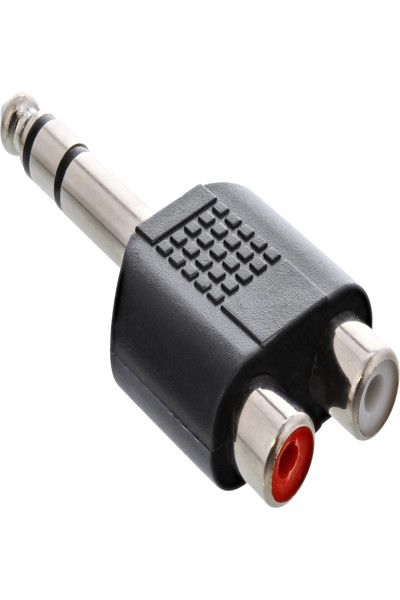 Adaptateur audio en ligne 6,3 mm stéréo mâle / 2x RCA femelle