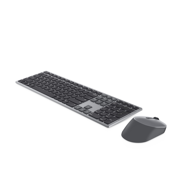Dell KM7321W - Standard - RF Wireless + Bluetooth - AZERTY - Grey - Titanium - Mouse included - KM7321WGY-FR