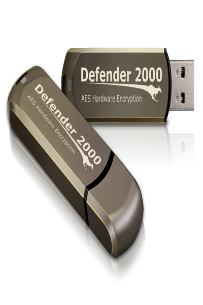 iStorage Kanguru Defender 2000 FIPS 140-2 Certified - 32Gb - 32 GB - USB Type-A - 2.0 - 30 MB/s - Capless - Brown - KDF2000-32G