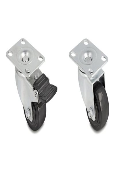 Kit de roulettes pour rack Delock - robuste, diamètre 50 mm, capacité de charge jusqu'à 400 kg