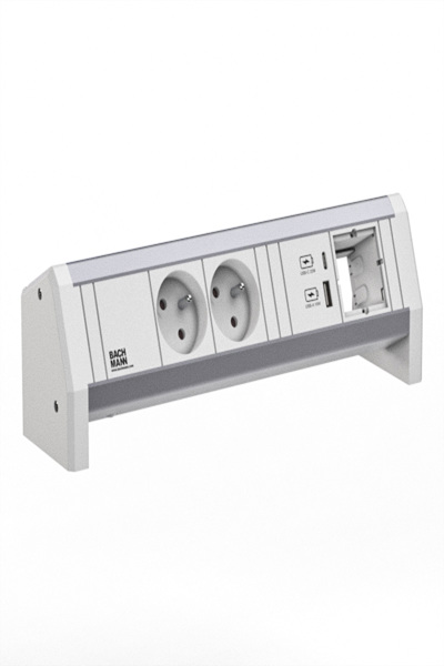 Bachmann DESK 2xUTE 1xUSB A/C 22W 1xCM GST18 RAL9010 - 9020298