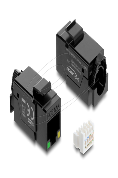 Delock Keystone Module RJ45 Socket Cat.6a UTP with PoE LED - 86609