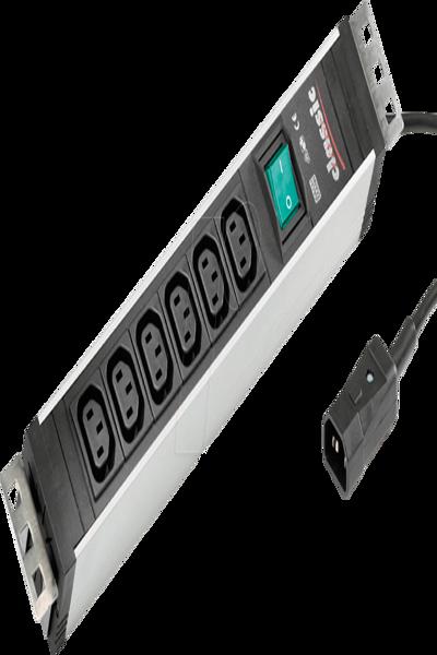 Bachmann Secomp 19.07.1193 - 2 m - C13 coupler - Aluminium - Plastic - Aluminium - Black - 8 AC outlet(s) - 230 V