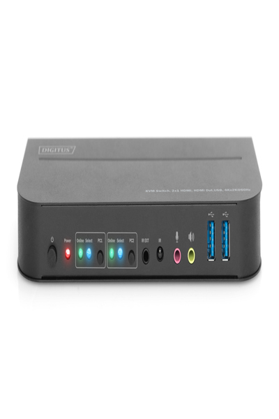 DIGITUS KVM-switch, 2x1 HDMI, HDMI-utgång, USB, 4Kx2K@60Hz - DS-12874