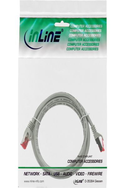 Câble patch en ligne S/FTP PiMF Cat.6 250 MHz PVC cuivre gris 2 m