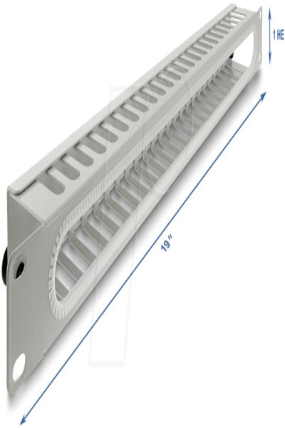 Delock 19" 1U Cable Management Panel with Opening Edge Protection - 67278