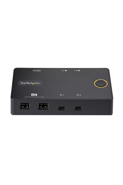 StarTech.com 2-portars USB-C KVM-switch, enkel 4K 60Hz HDMI-skärm, dubbla 100W strömförsörjningsportar, bussdriven, kompatibel med USB typ-C/USB4/Thunderbolt 3/4 - C2-H46-UC2-PD-KVM