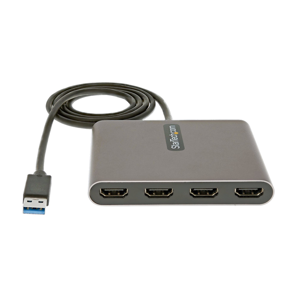 USB 3.0 to 4 HDMI Adapter, External Video & Graphics Card, USB Type-A to Quad HDMI Monitor Display Adapter Dongle, 1080p 60Hz, USB 3.0 to - USB32HD4
