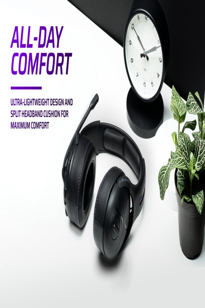 PDP Victrix Gambit Wireless Gaming Headset - Wired & Wireless - 20 - 20000 Hz - Gaming - 301 g - Headset - Black - Purple - 052-003-EU