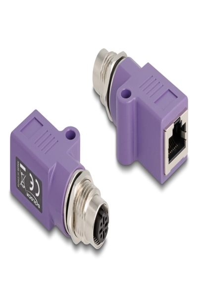 Adaptateur réseau Delock - 4 broches M12-D (F) fileté vers RJ-45 (F)