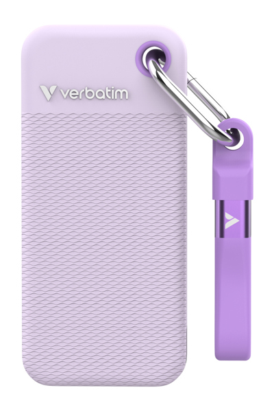 VERBATIM SSD POCKET W/ TWO SLEEVES WHITE & PURPLE
