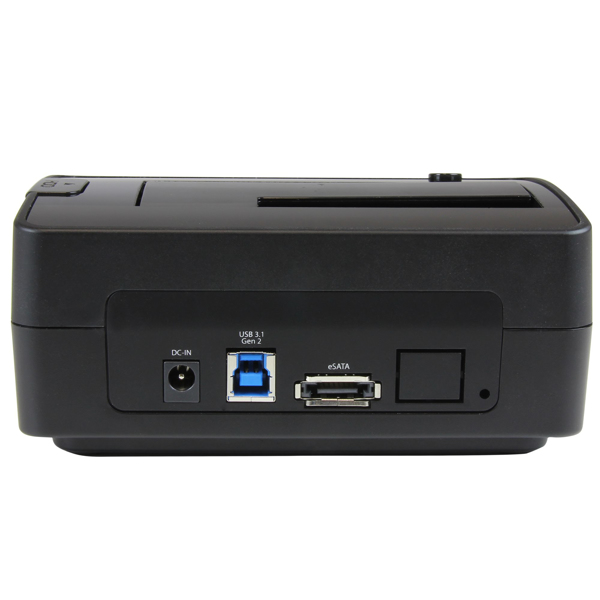 StarTech Docking Station for 2.5 / 3.5" SATA Drives - USB 3.1 (USB-A, USB-C) or eSATA - USB A and USB C cables included - HDD docking station - Bays: 1 - 6.4 cm, 8.9 cm (2.5", 3.5") - SATA 6Gb/s - 600 MBps - eSATA, USB 3.1 (Gen 2) - Black - SDOCKU313E