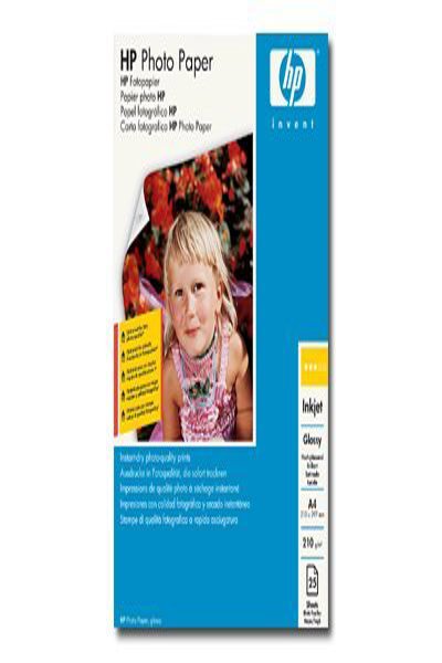HP Glossy Photo Paper: 210 g/m², A4, 25 Sheets - Q5437A