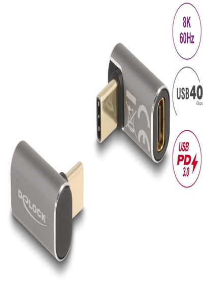 Delock USB-adapter - 24-pins USB-C (hane) vinklad till 24-pins USB-C (hona) - 60054