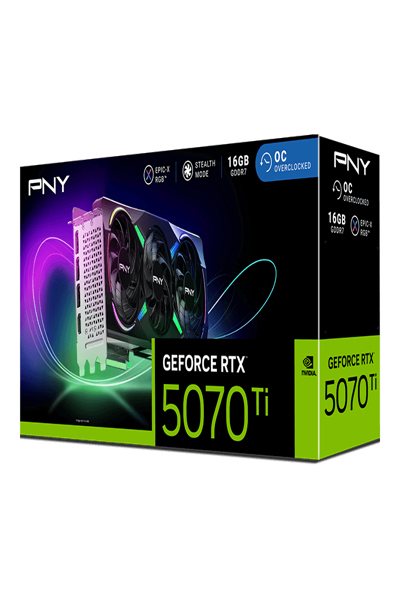 PNY GeForce RTX 5070Ti 16GB ARGB Overclocked Triple Fan - Graphics card - VCG5070T16TFXXPB1-O
