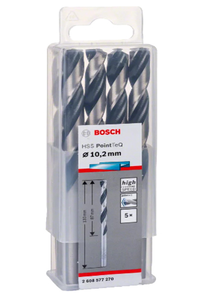 Bosch HSS-Spiralbohrer PointTeQ O 10.2mm x 133mm 5 StÃƒÂ¼ck ArbeitslÃƒÂ¤nge