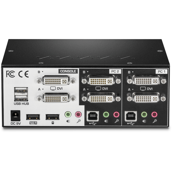 TRENDnet KVM 2-Port Dual Monitor DVI KVM Switch - TK-232DV