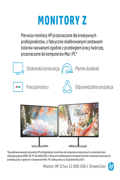 HP Z25xs G3 QHD USB-C DreamColor Display: 25-inch, 2560x1440 - 1A9C9AA#UUZ