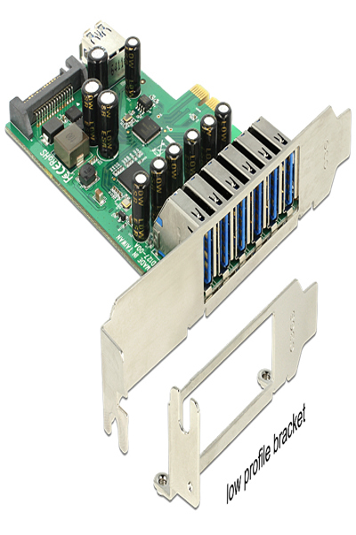 Delock PCI Express-kort > 6 x externt + 1 x internt USB 3.0 - 89377