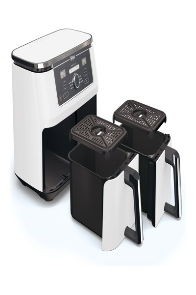 SharkNinja Ninja AF400EU, Hot air fryer, 9.5 L, Double, White, Rotary, Touch, Stand-alone - AF400EUWH