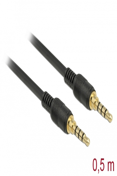 Delock 85592 - 3.5mm Male to 3.5mm Male Audio Cable - 0.5 m - Black - 85592