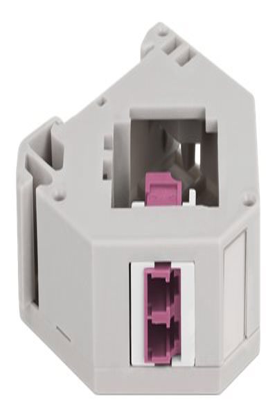 Delock DIN Rail Adapter with Keystone LC Duplex Female to LC Duplex Female Violet - Grey/White - Plastic - 87195