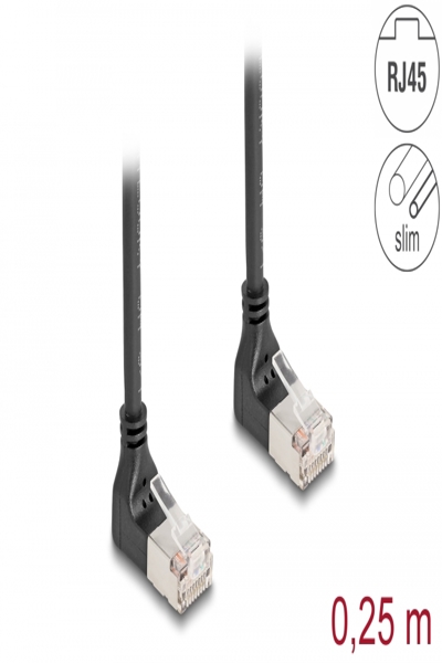 Câble réseau Delock - RJ-45 (M) coudé vers le haut vers RJ-45 (M) coudé vers le haut
