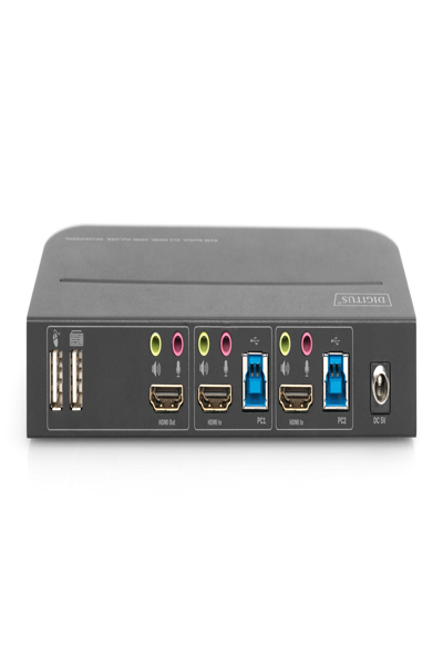 DIGITUS KVM-switch, 2x1 HDMI, HDMI-utgång, USB, 4Kx2K@60Hz - DS-12874