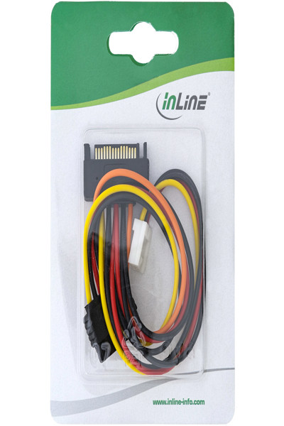 InLine SATA Power Adapter Cable female / male + Floppy power connector 0.15m