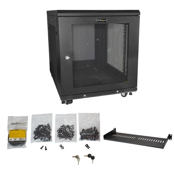 StarTech Server Rack Cabinet - 78.70cm (31") Deep Enclosure - 12U - Cabinet - Black - 12U - 78.7cm (31") (RK1233BKM) - RK1233BKM