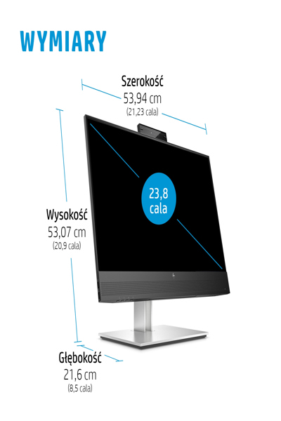 HP E24MV G4 Conferencing Monitor: 24-inch (60.5 cm) conferencing monitor. - 169L0E9#ABU