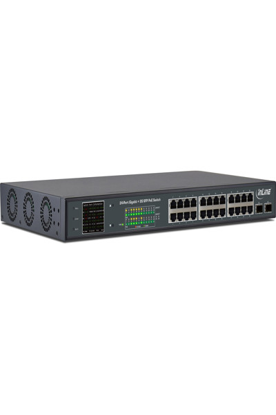 InLine PoE+ Gigabit Network Switch 24 port,1 Gb/s - 2xSFP,19"1U (incl. brackets) - 32324P
