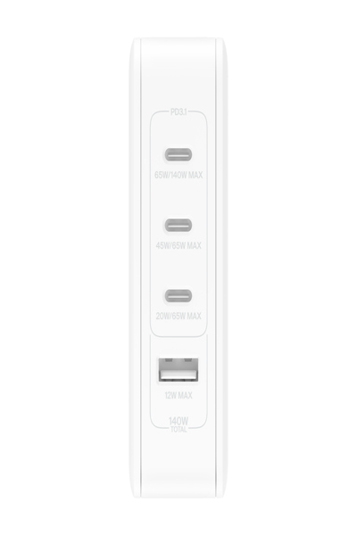 Belkin 140W 4-Port USB GaN Wall Charger UK EU - WCH014BTWH