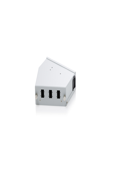 DIGITUS Fiber optic DIN rail splice distributor, angled, 6 SC SX/LC DX, grey - DN-96894