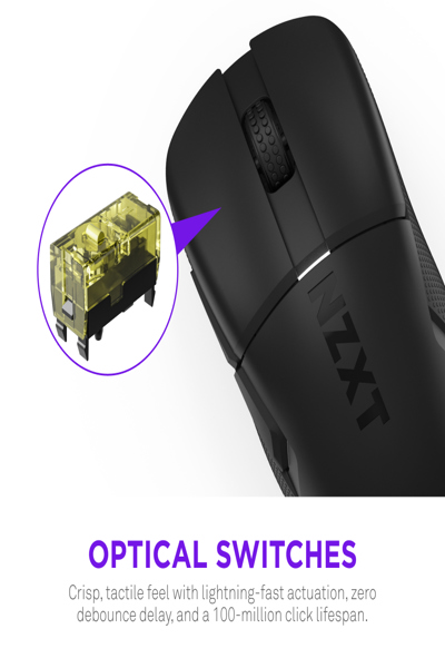 NZXT Lift Elite Wireless Gaming Maus Schwarz - Mouse - 26,000 dpi - MS-101NB-01