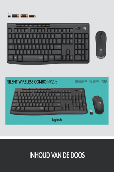 Logitech MK295 Silent Wireless Combo - Full-size (100%) - Wireless - RF Wireless - AZERTY - Graphite - Mouse included - 920-009803