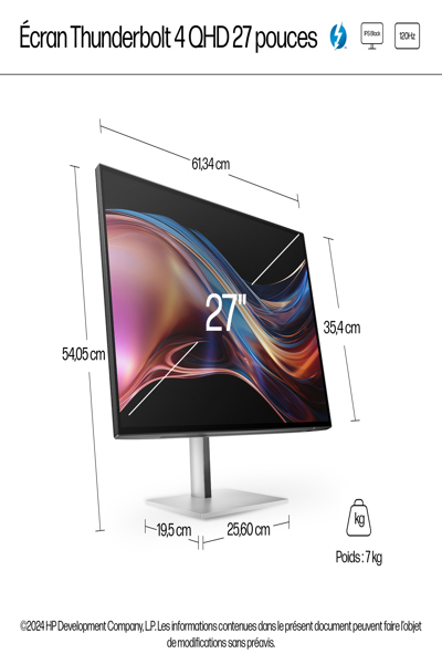 HP Series 7 Pro QHD Thunderbolt 4 Monitor: 27-inch (727pu)