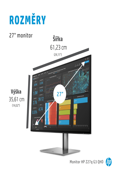 HP Z27q G3 QHD - 68.6 cm (27") - 2566 x 1440 pixels - Quad HD - LED - 5 ms - Silver - 1C4Z7AA