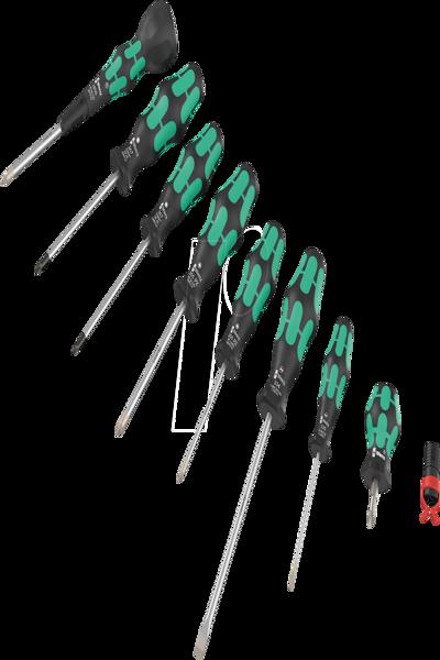 Wera 05134029001 - Jeu de tournevis Kraftform Ball-Grip Set 2, 9 pièces
