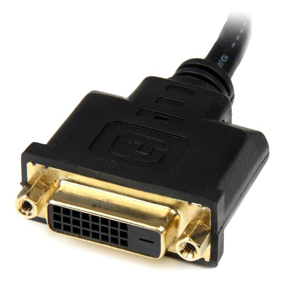 StarTech HDMI to DVI Adapter 20cm - DVI-D (25 pin) (female) to HDMI (19 pin) (male) - Monitor Dongle Adapter Cable - Video Connection - HDMI / DVI - 20.32 cm - HDDVIMF8IN