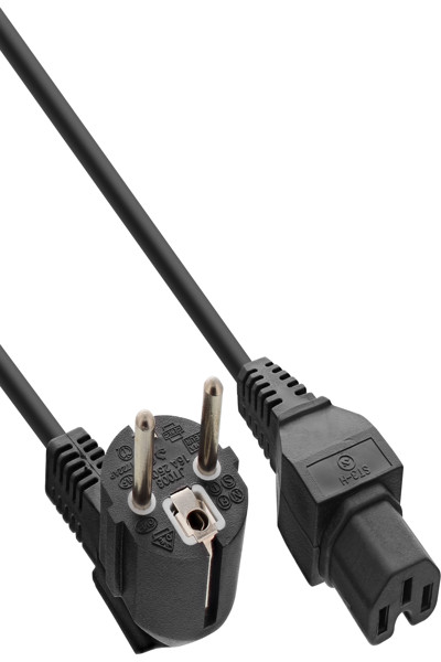 Rallonge de câble d'alimentation InLine C15 vers C14, lot de 25 pièces, noir, 2 m