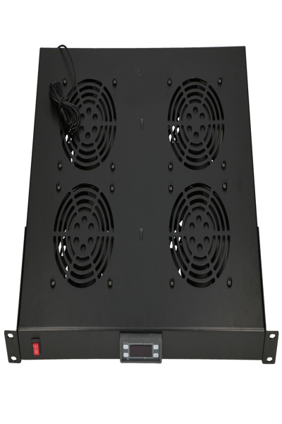 Extralink 1U 19" fan panel with 4 fans and thermostat - EX.14718