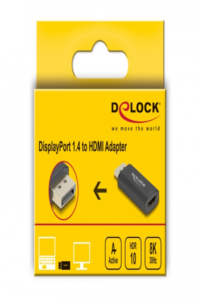 Delock-adapter - DisplayPort-hane till HDMI-hona - 61055